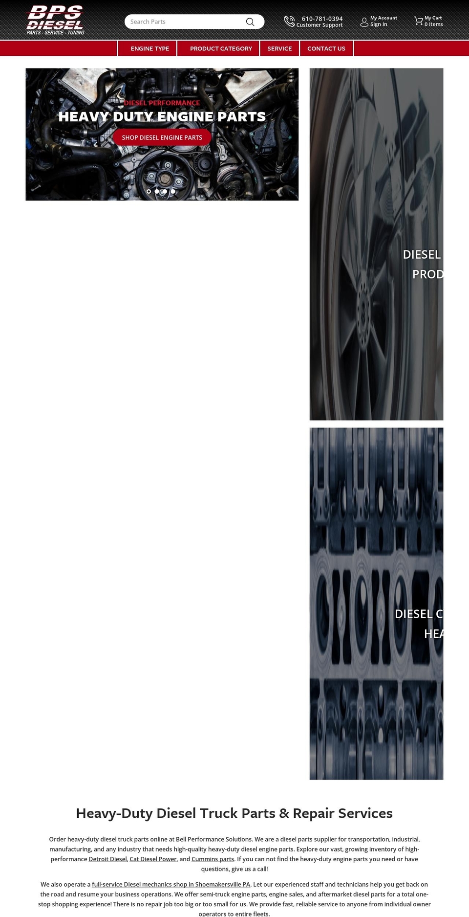 bpsdiesel.com shopify website screenshot