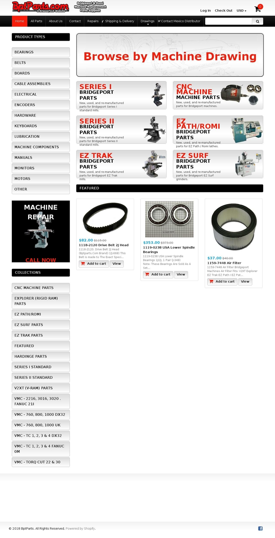 bptparts.net shopify website screenshot