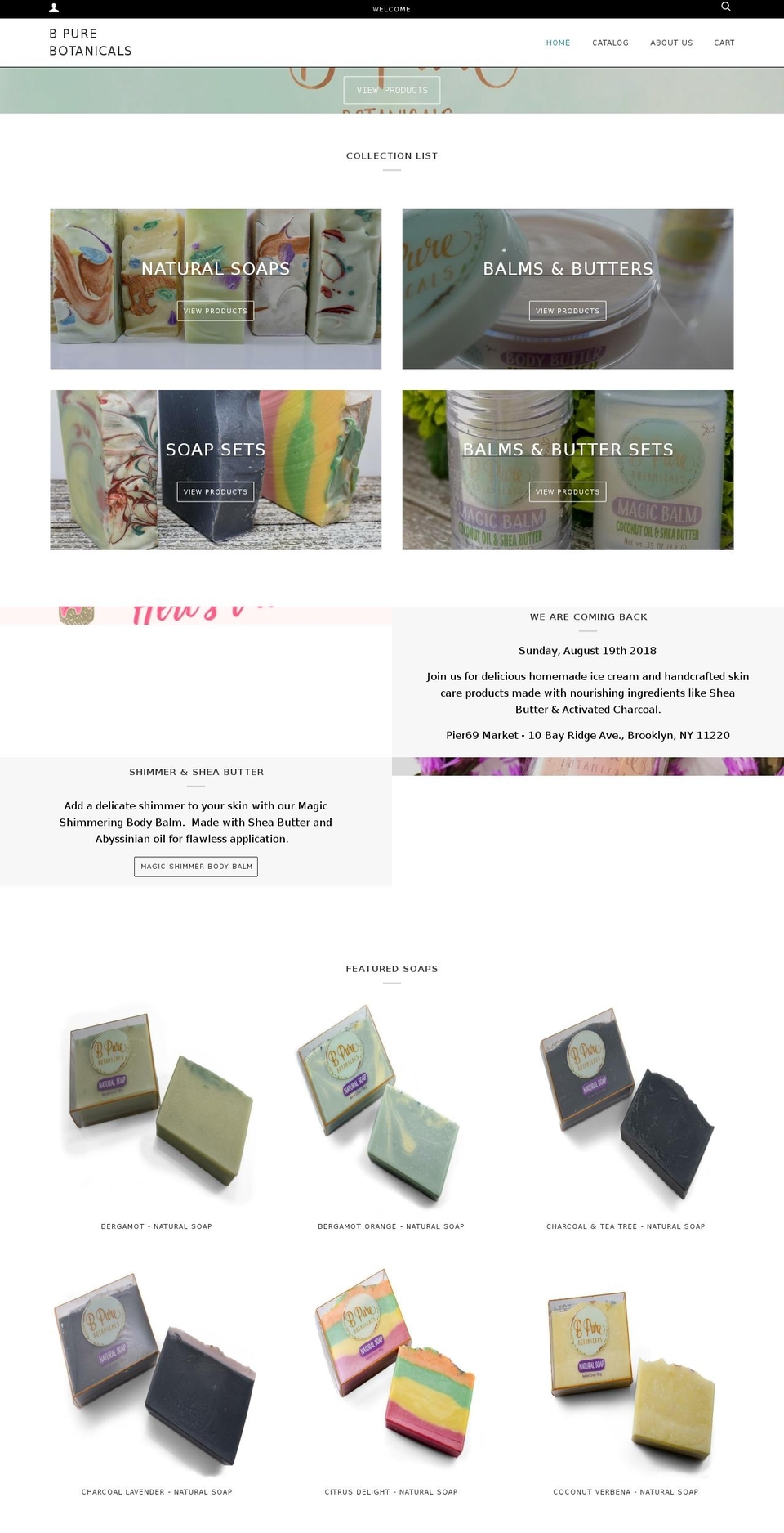 bpurebotanicals.com — Shopify storefront screenshot