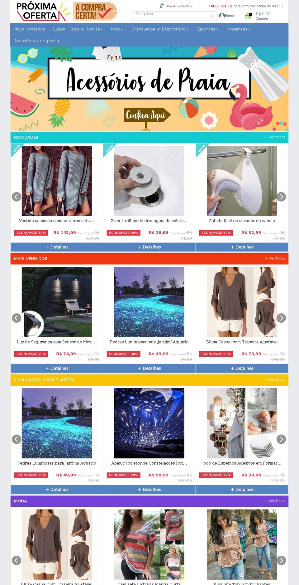 br.proximaoferta.com — Shopify storefront screenshot
