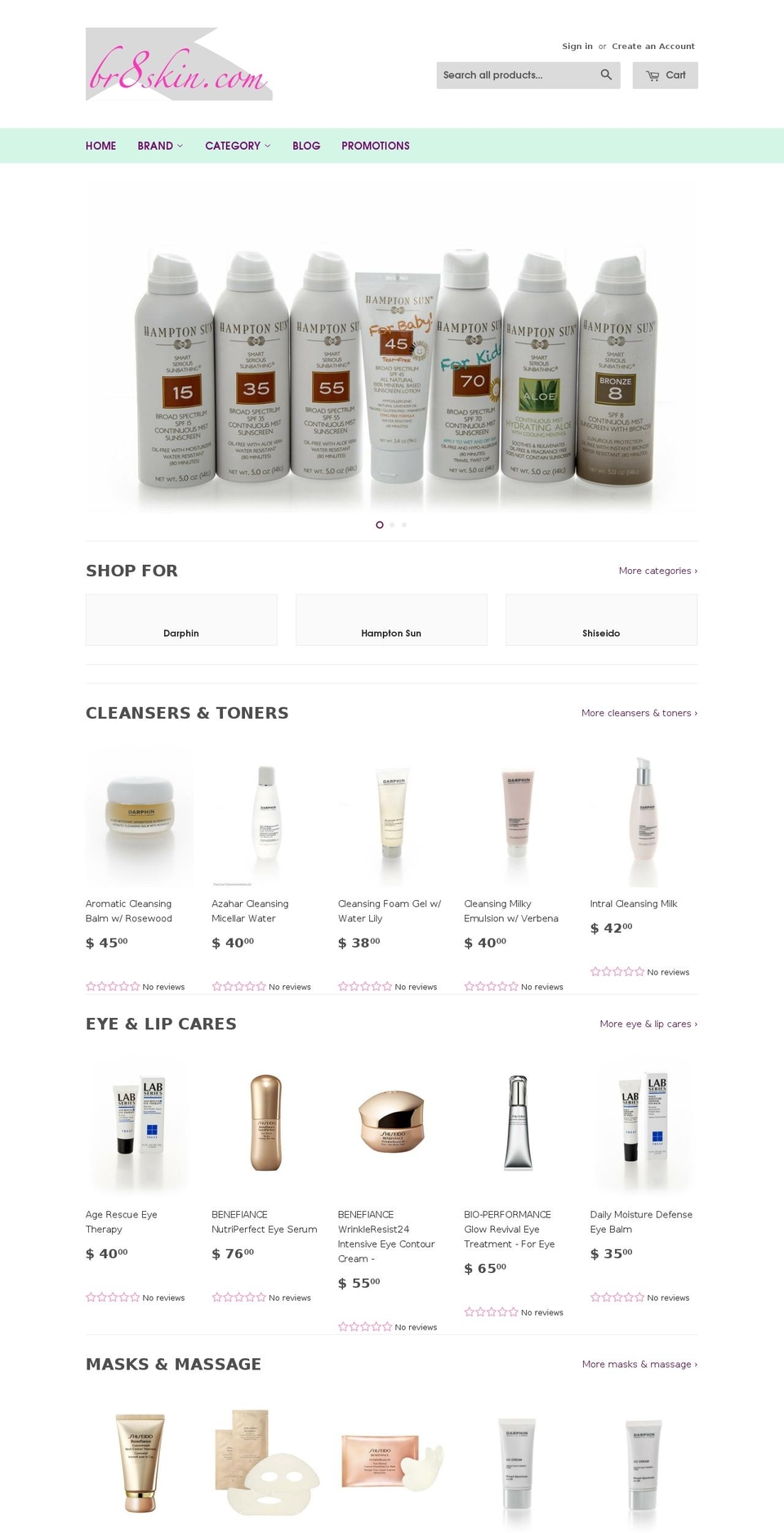 br8skin.com — Shopify storefront screenshot