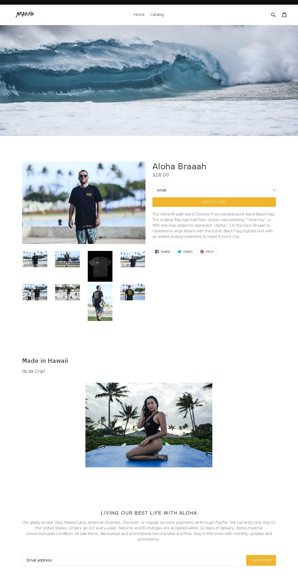 braaah.com — Shopify storefront screenshot
