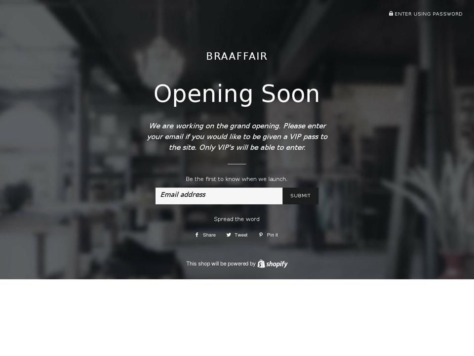 braaffair.com — Shopify storefront screenshot