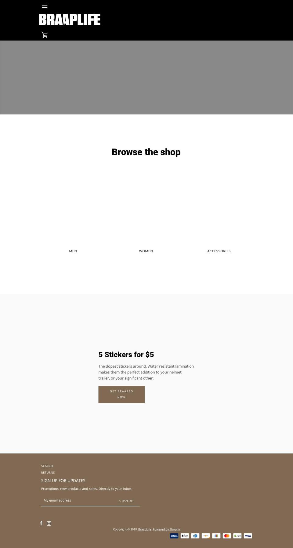 braaplife.com — Shopify storefront screenshot