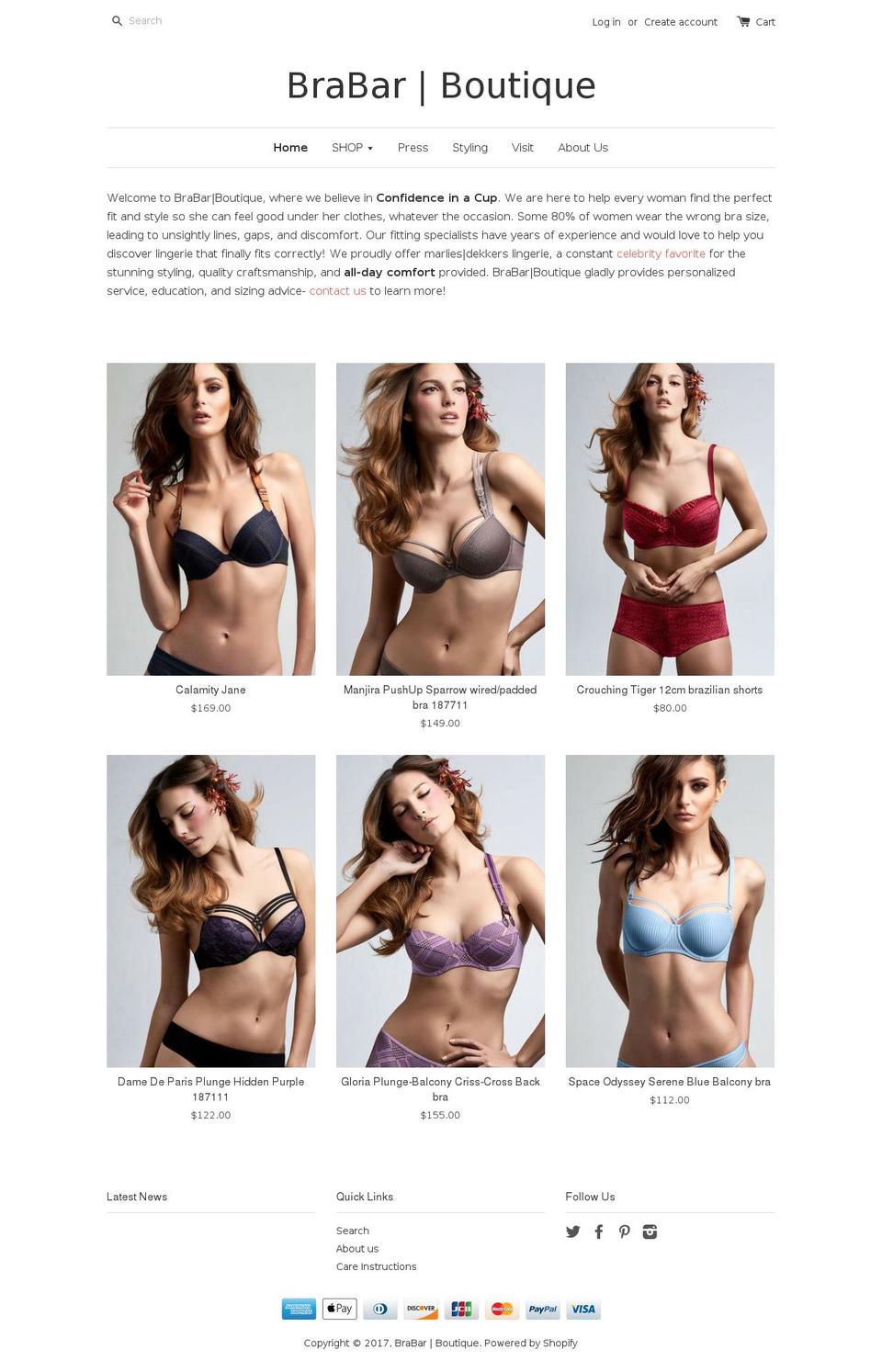 brabarboutique.com shopify website screenshot