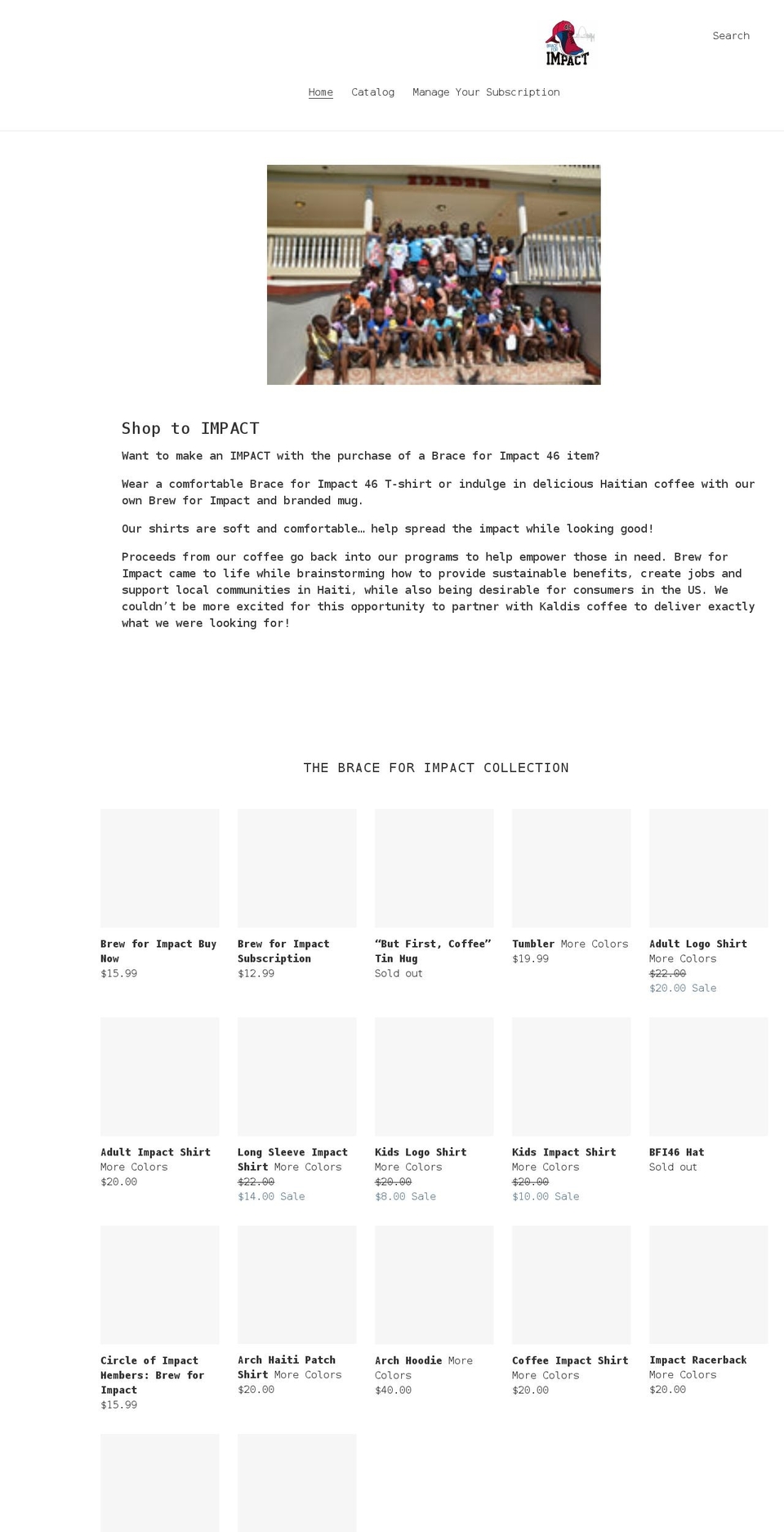 brace-for-impact-46.myshopify.com shopify website screenshot