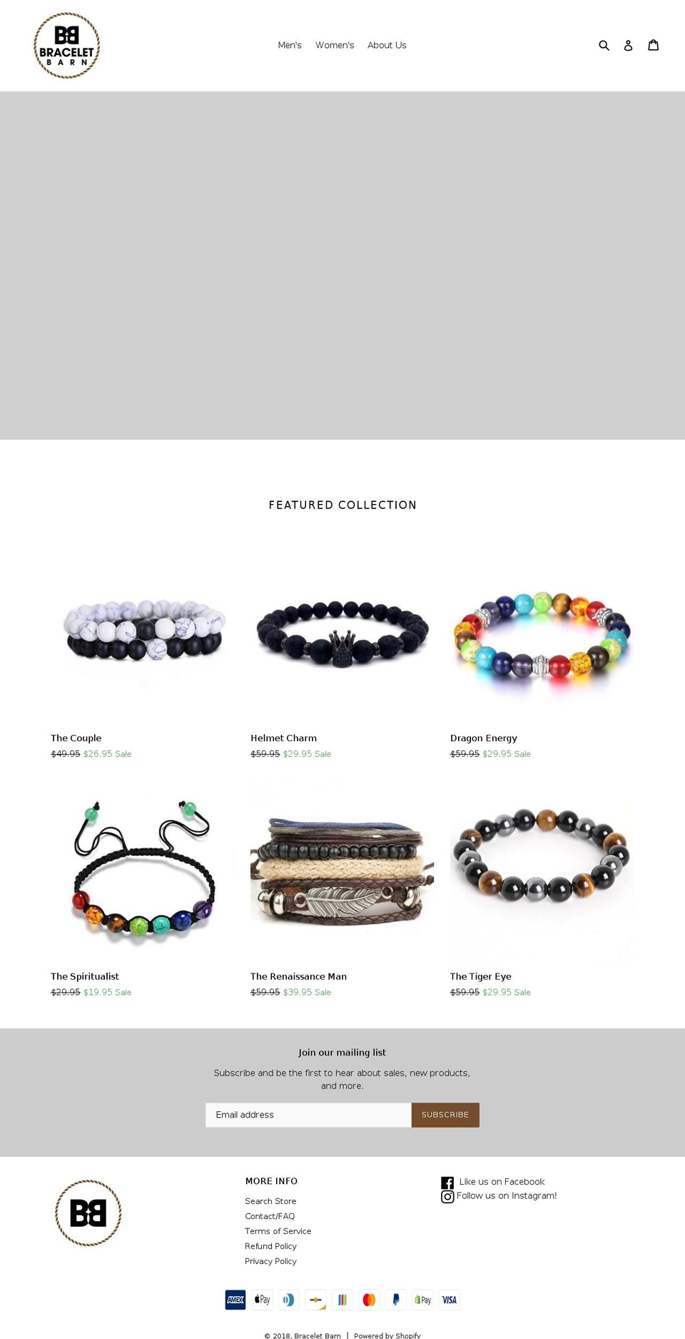 braceletbarn.com — Shopify storefront screenshot
