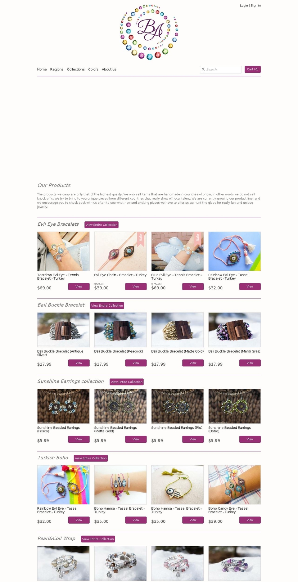 Copy of Expression Shopify theme site example braceletsabroad.com