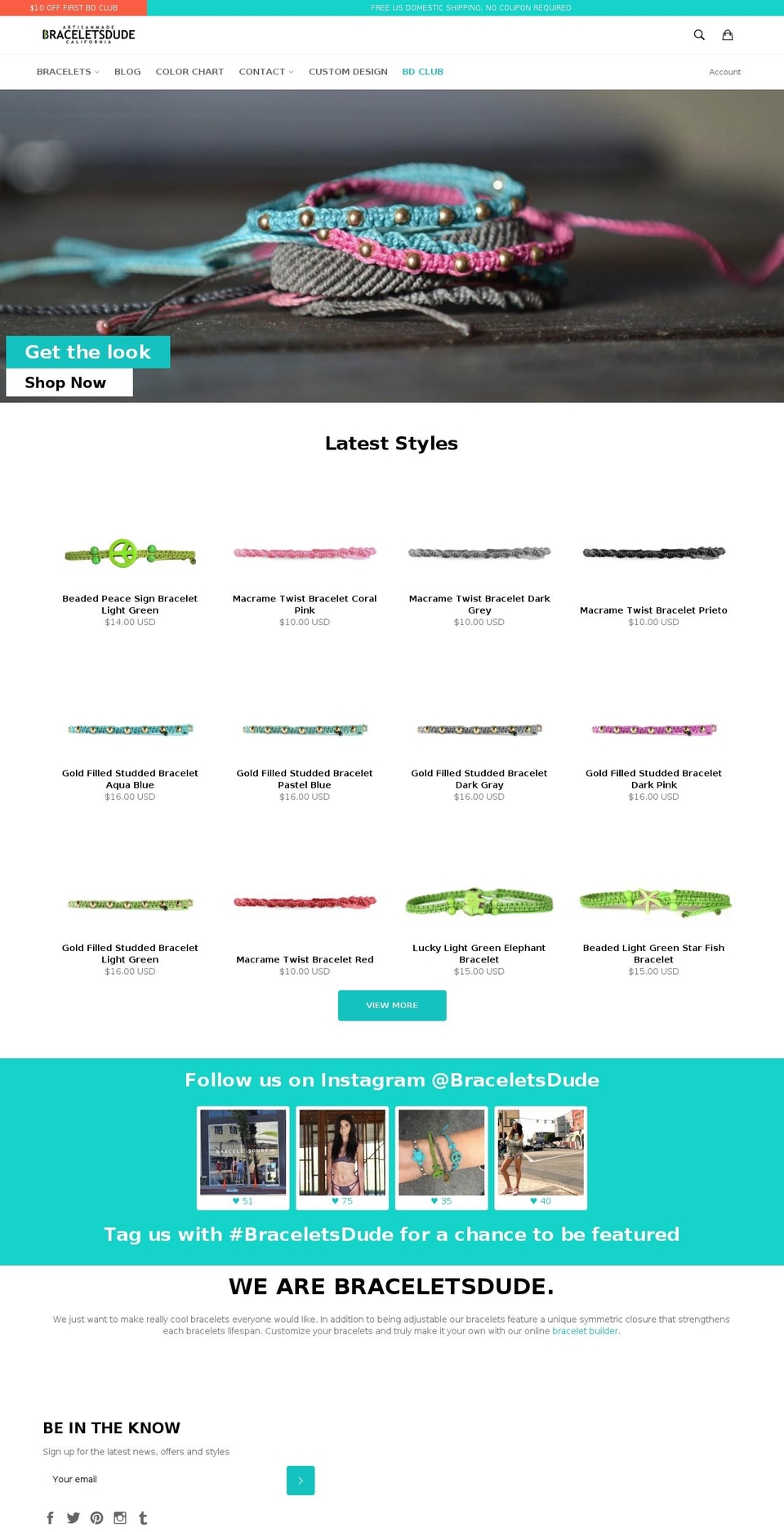 braceletsdude.com shopify website screenshot