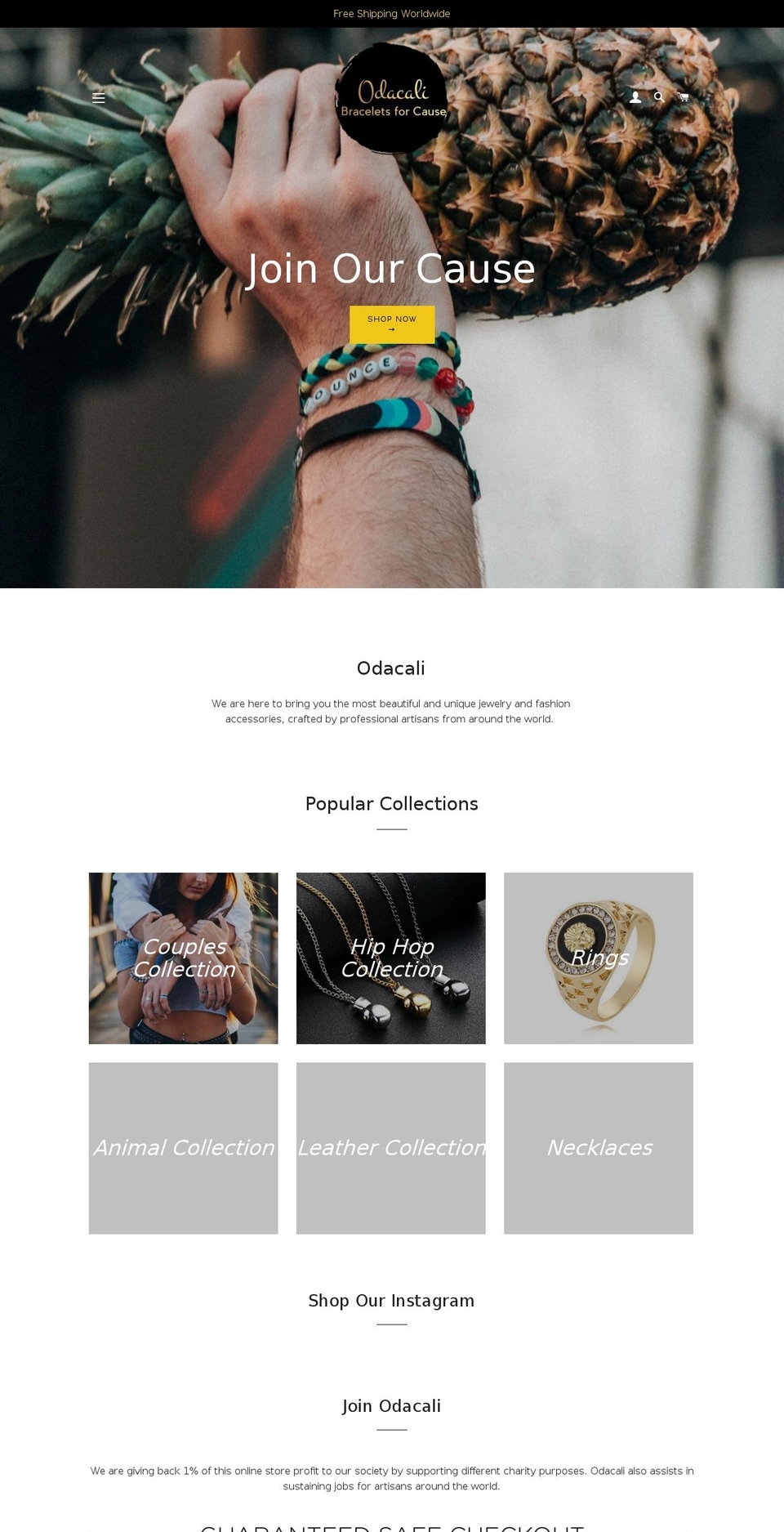 braceletsforcause.com — Shopify storefront screenshot