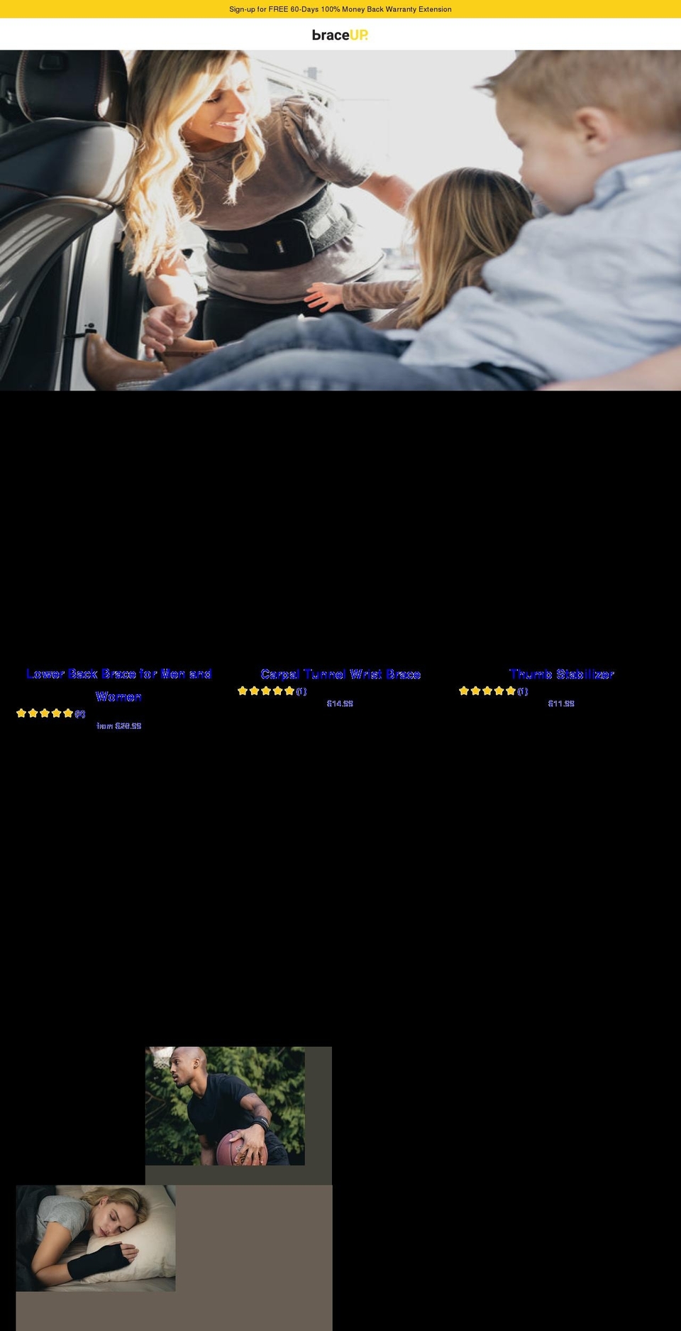 braceup.com shopify website screenshot