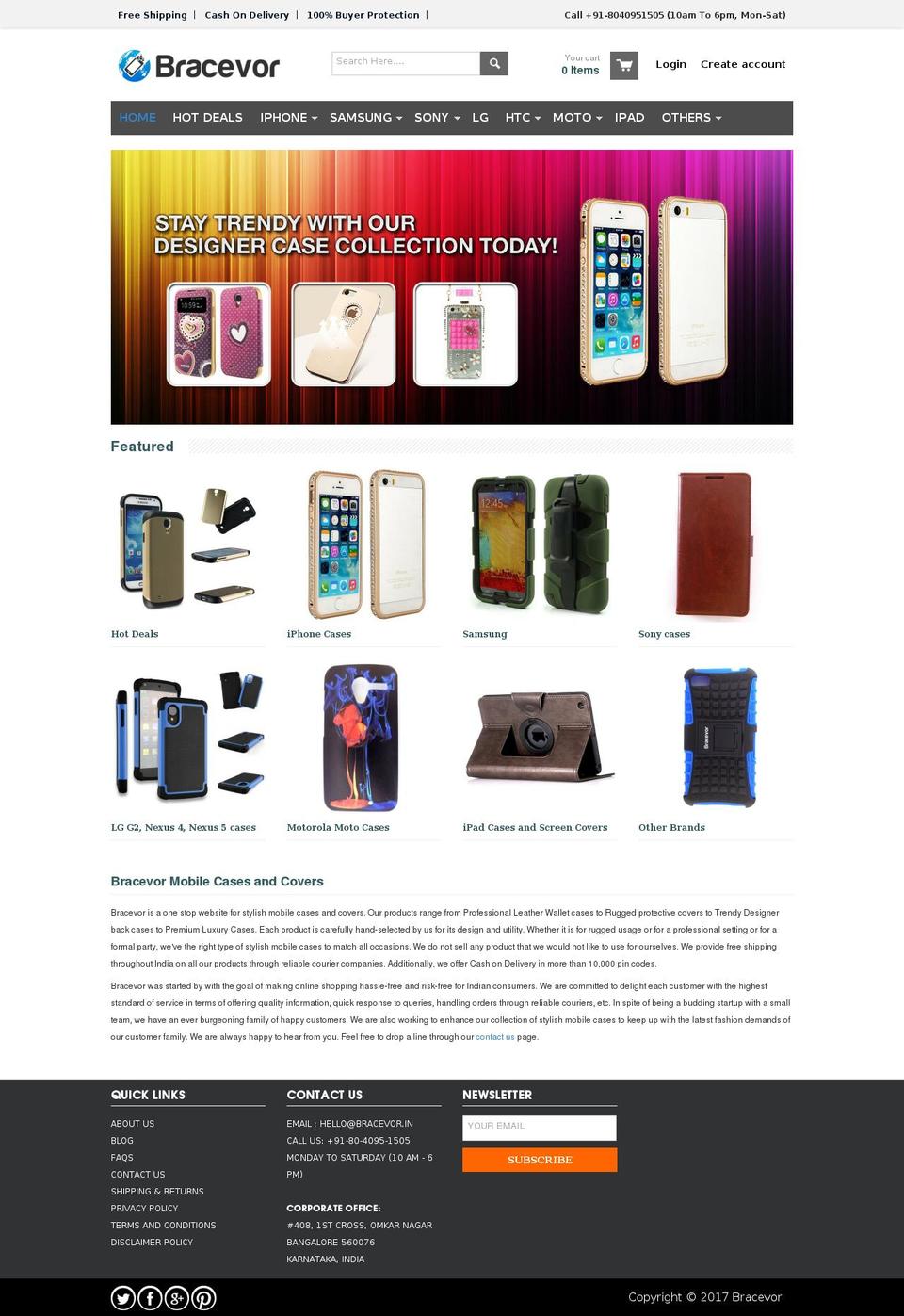 bracevor.in shopify website screenshot