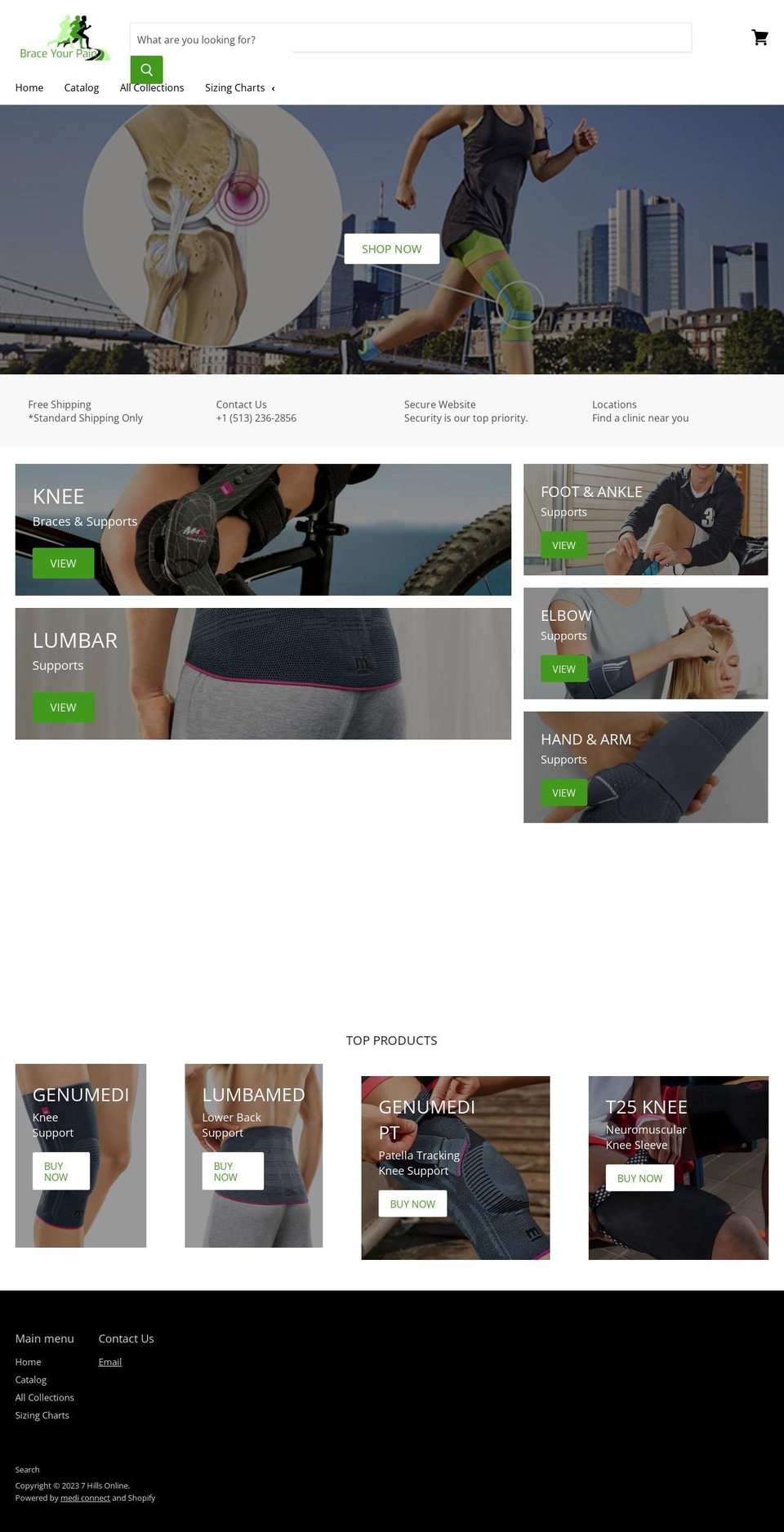 braceyourpain.com shopify website screenshot
