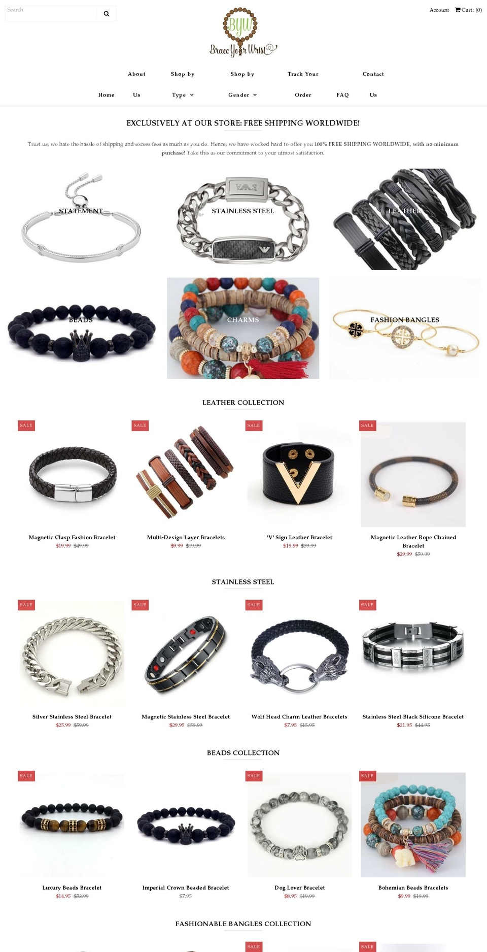 braceyourwrist.com — Shopify storefront screenshot
