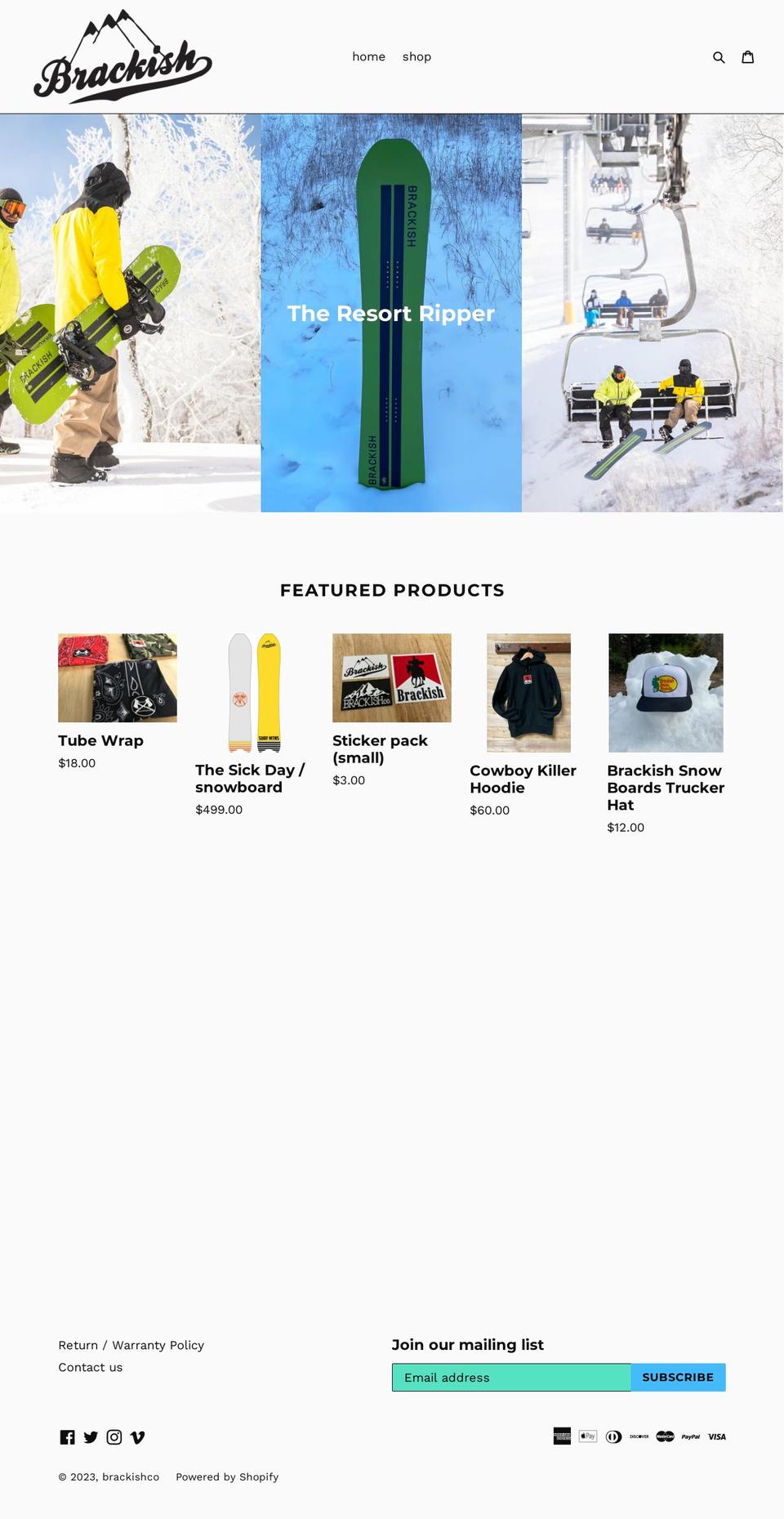 brackishco.com shopify website screenshot