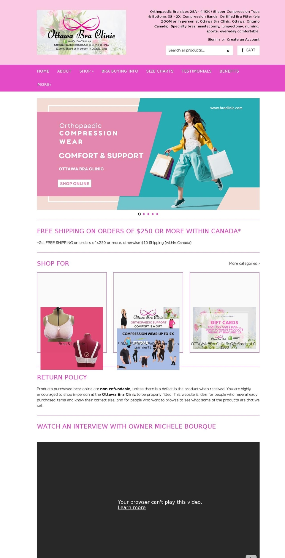 braclinic.ca shopify website screenshot
