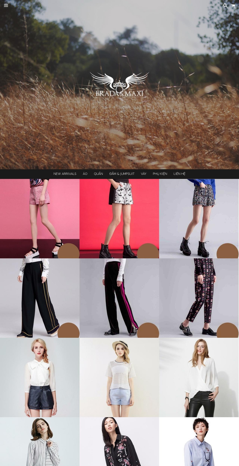 bradamaxi.com shopify website screenshot