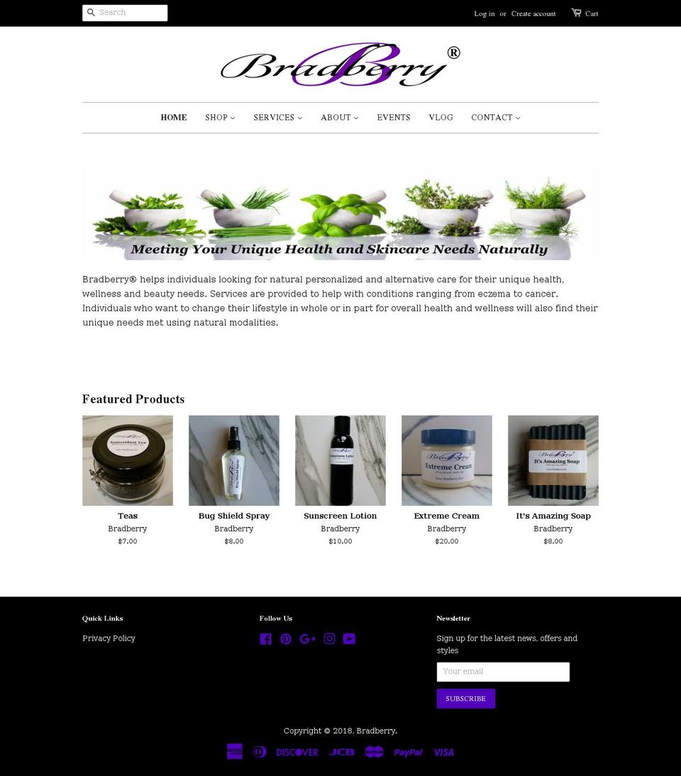 bradberry.live shopify website screenshot