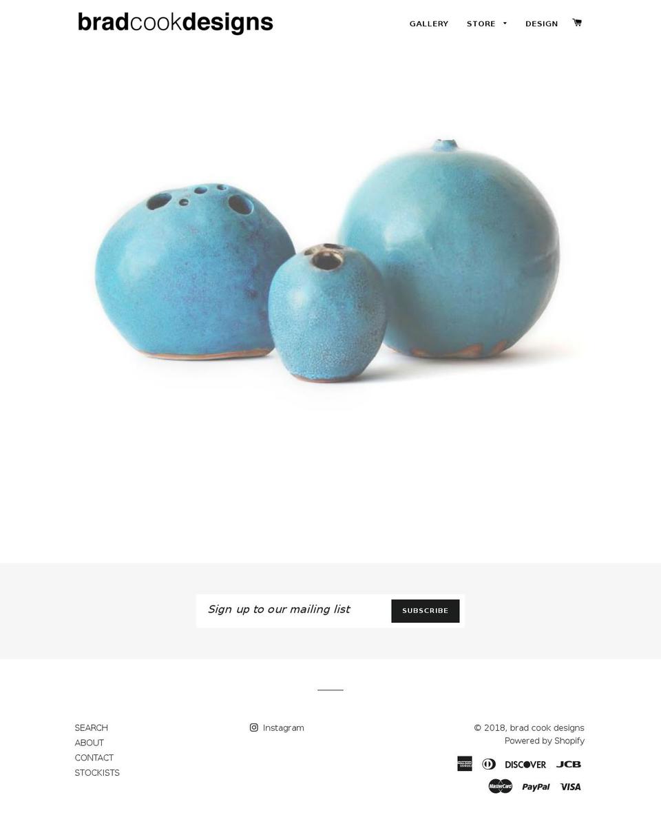 bradcookdesigns.com — Shopify storefront screenshot