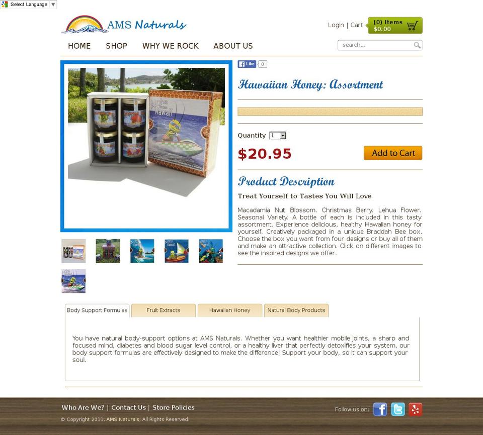 amsnaturals Shopify theme site example braddahbee.com