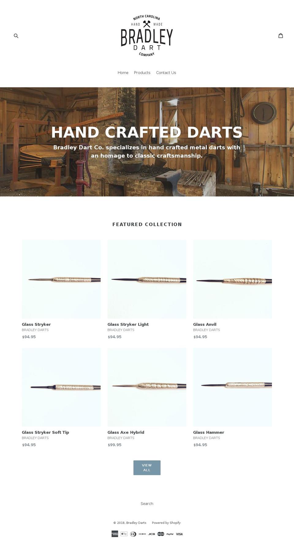 bradleydarts.com — Shopify storefront screenshot
