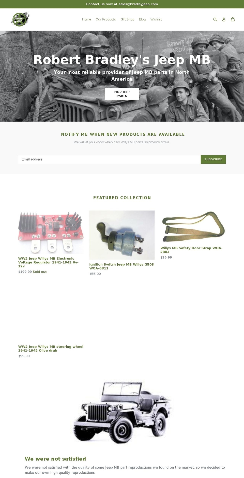 bradleyjeep.com — Shopify storefront screenshot