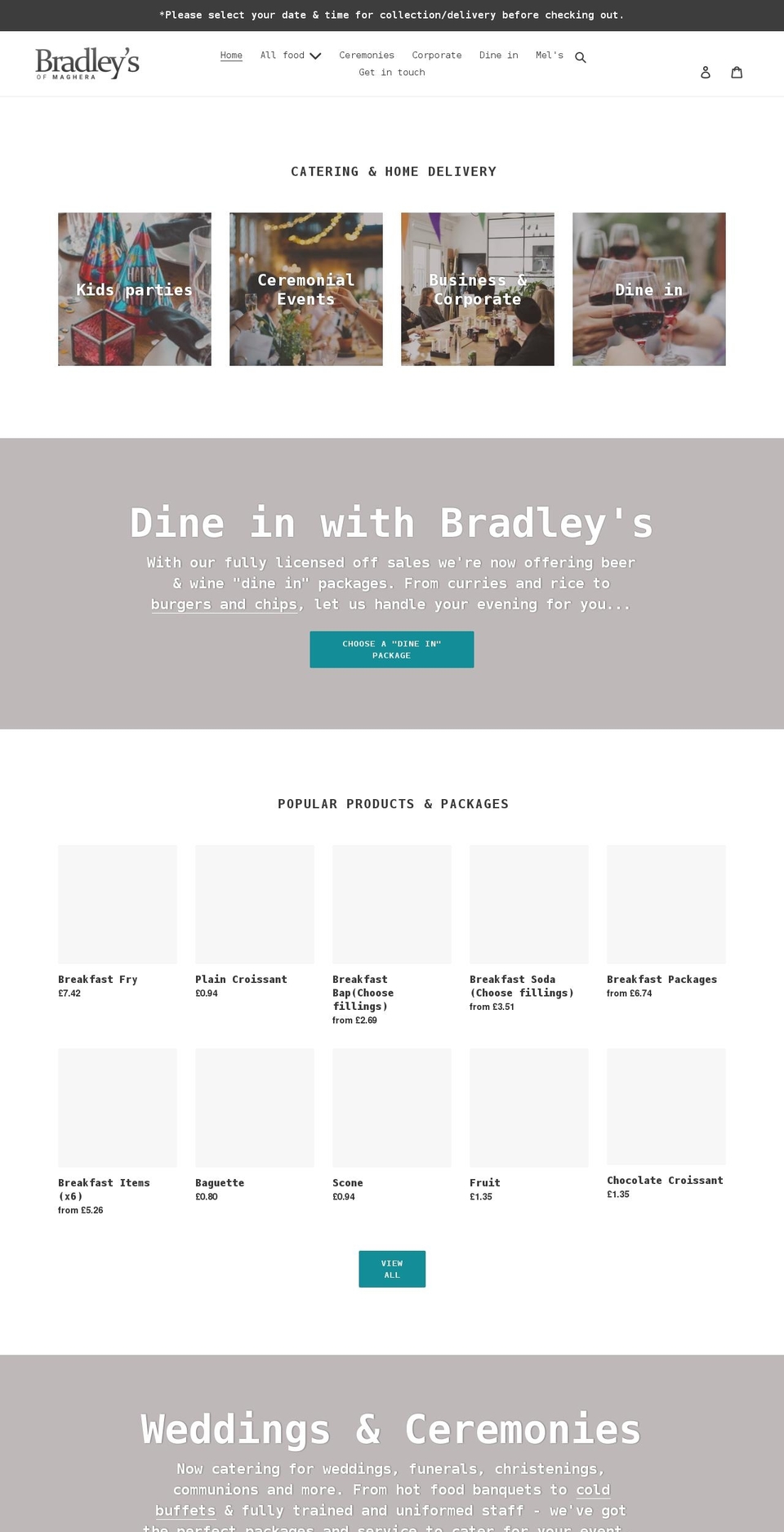 bradleysofmaghera.com shopify website screenshot