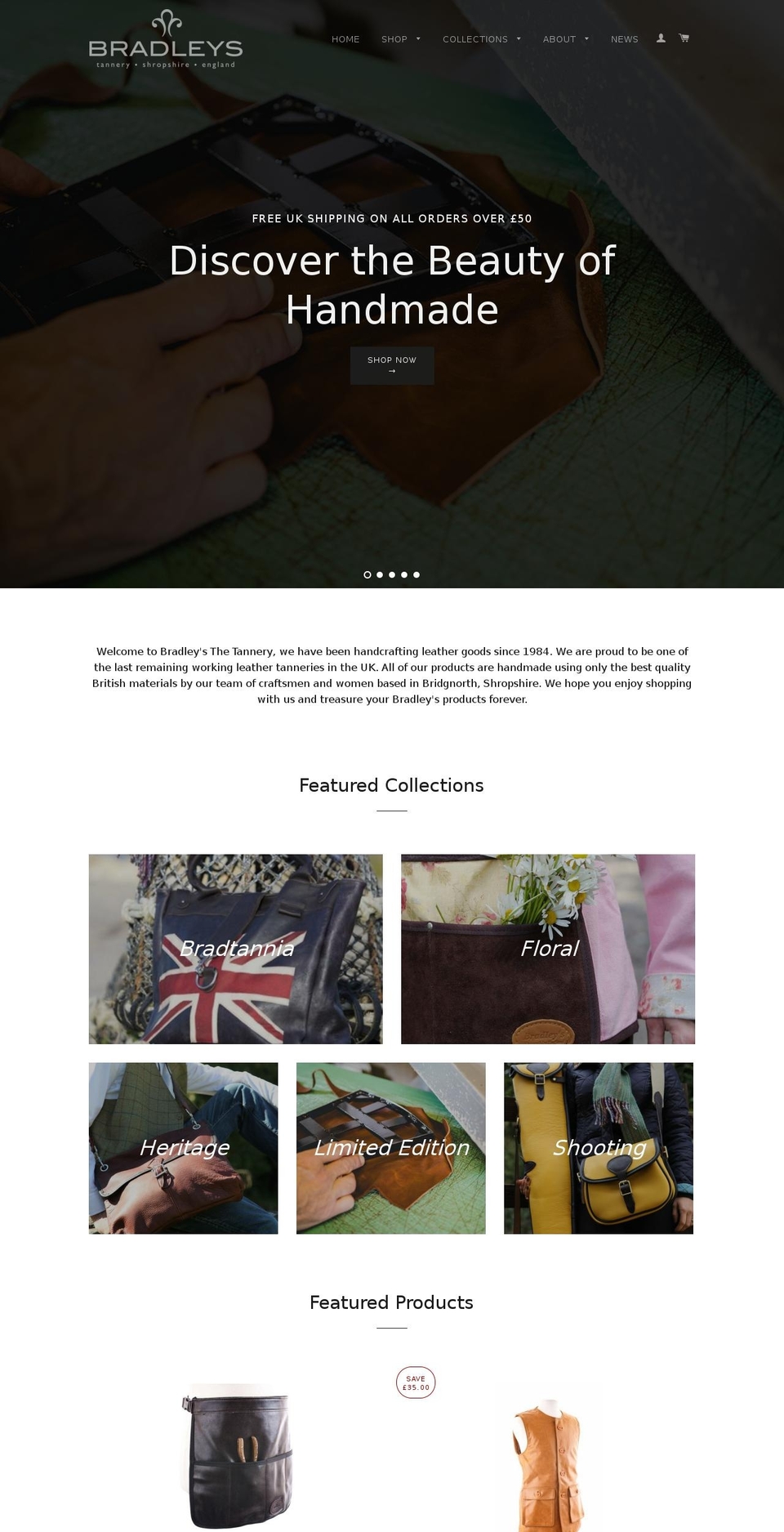 bradleysthetannery.co.uk shopify website screenshot