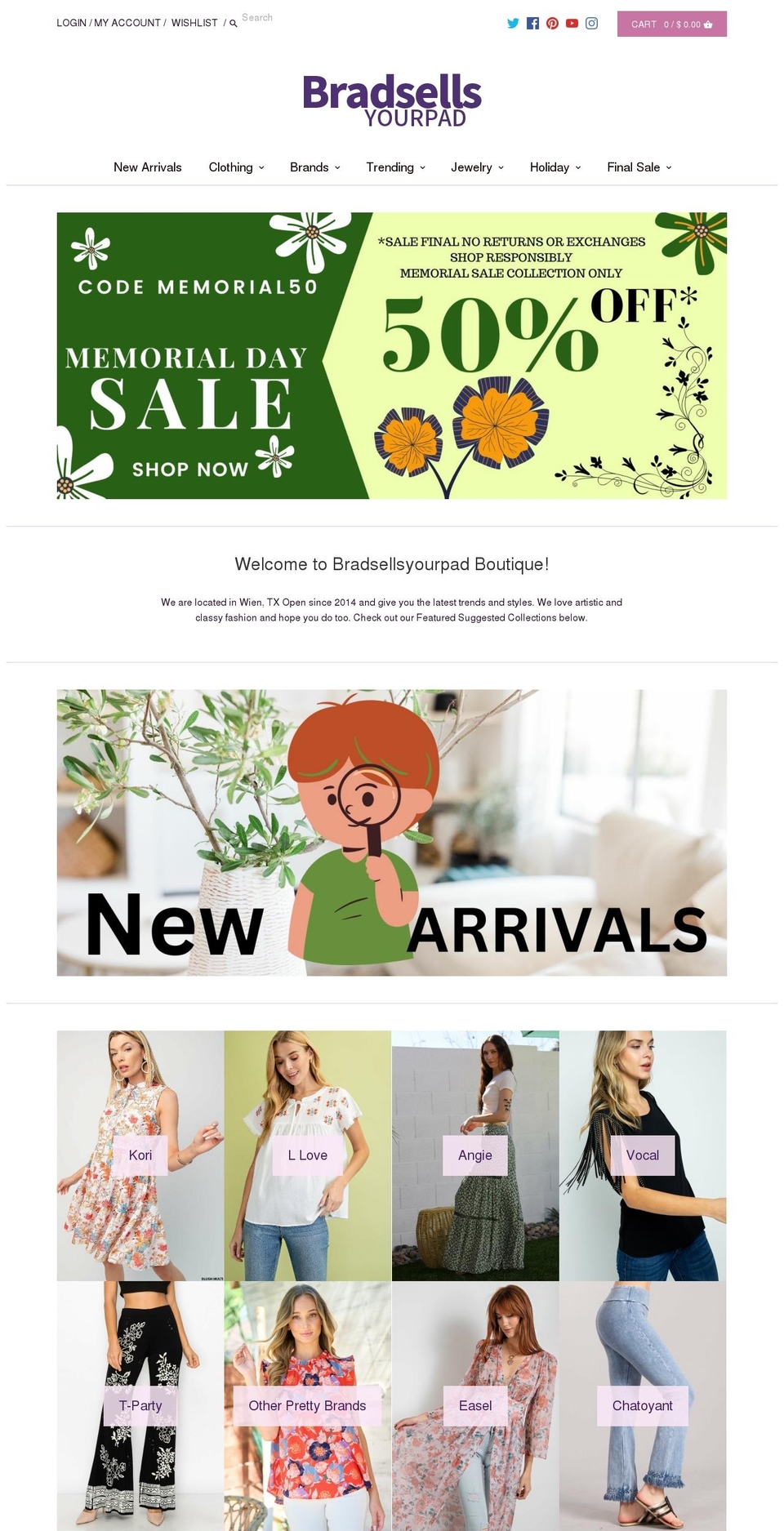 bradsellsyourpad.com shopify website screenshot