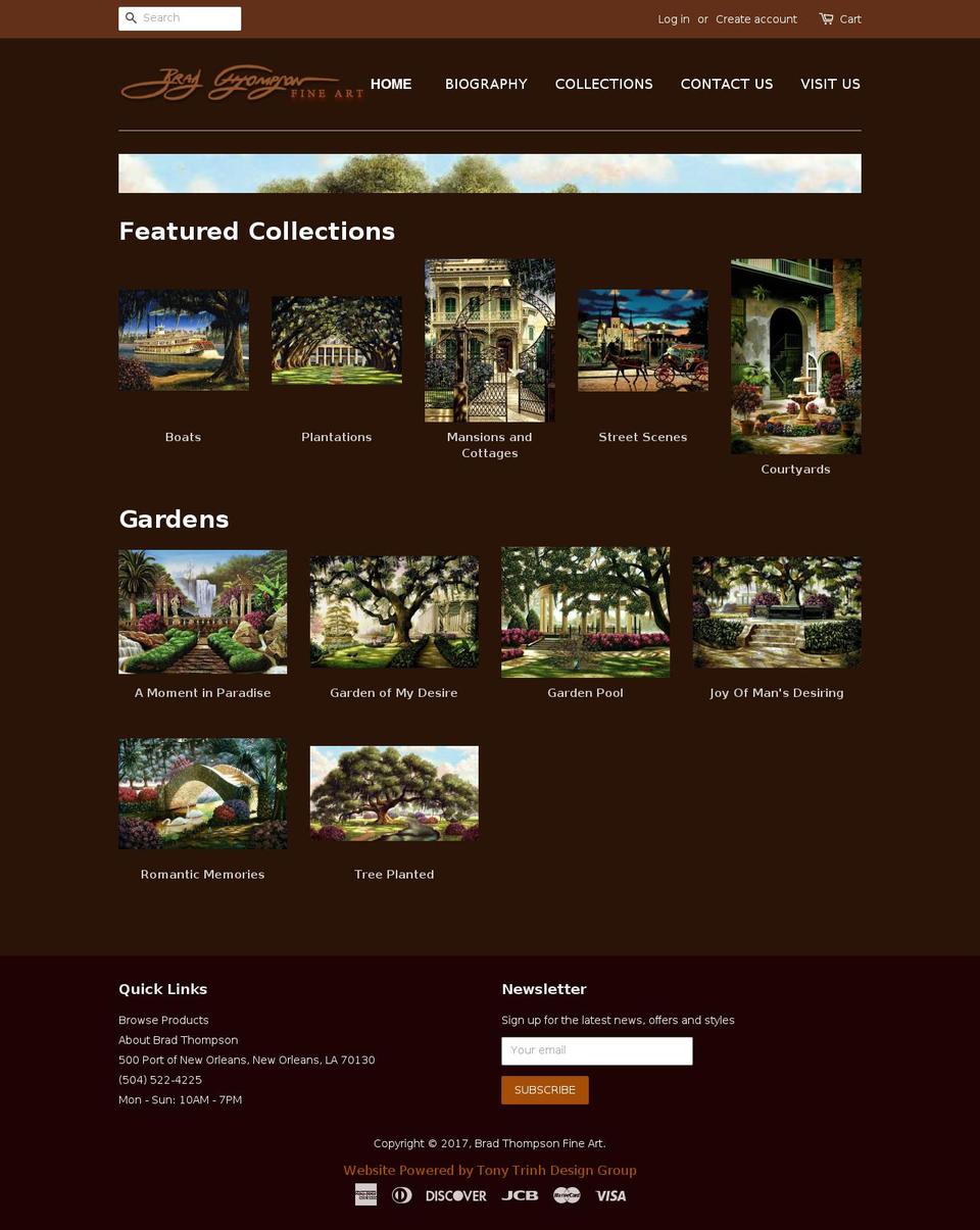 bradthompsongalleries.com shopify website screenshot