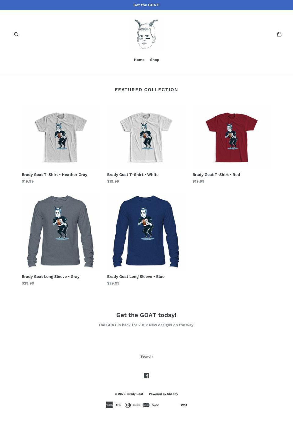 bradygoatshirt.com — Shopify storefront screenshot