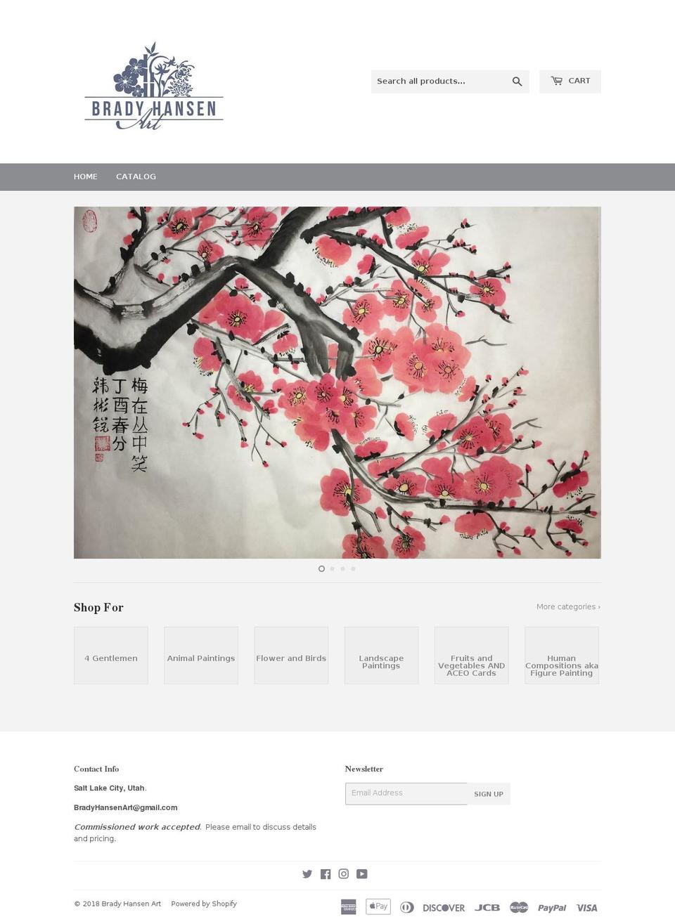 bradyhansenart.com — Shopify storefront screenshot