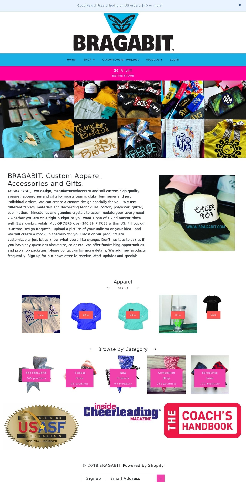 bragabitbows.com — Shopify storefront screenshot