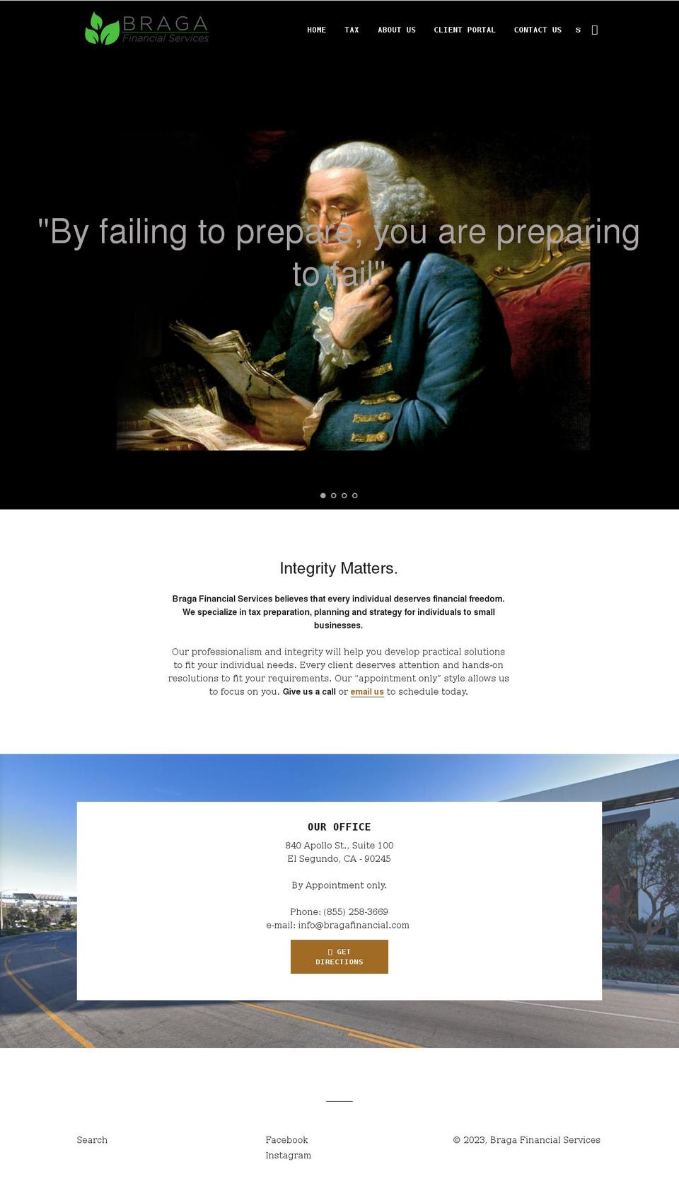 bragafinancial.com shopify website screenshot