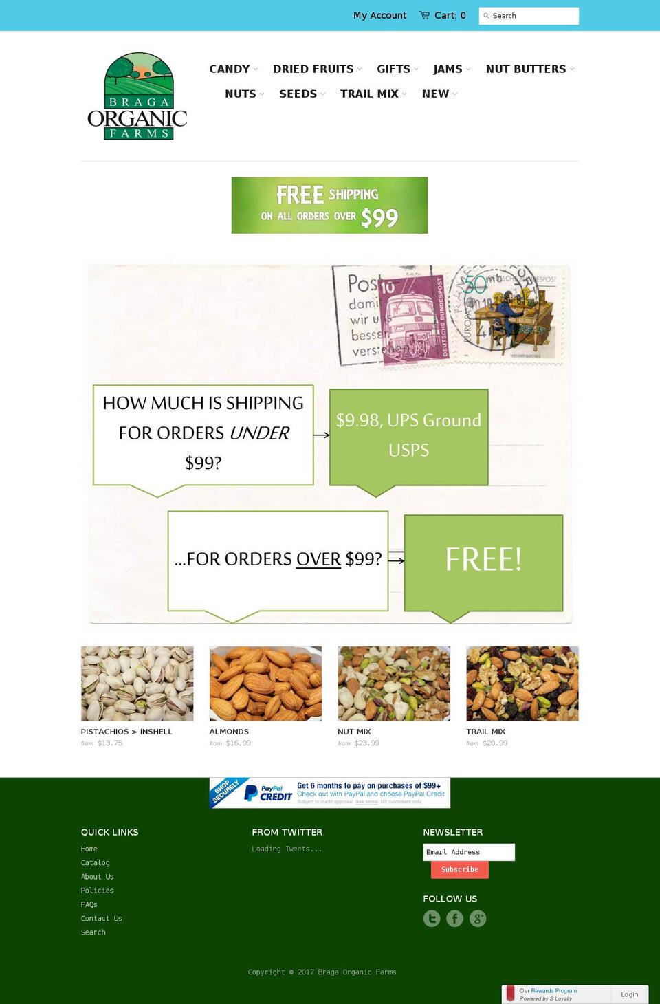 bragaorganic.com shopify website screenshot