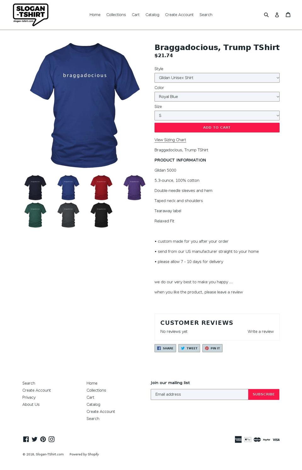 braggadocius.com — Shopify storefront screenshot