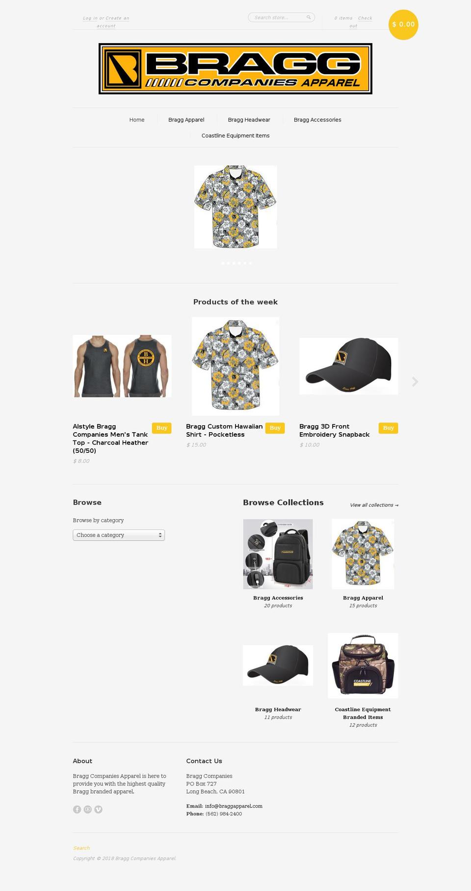 braggapparel.com shopify website screenshot