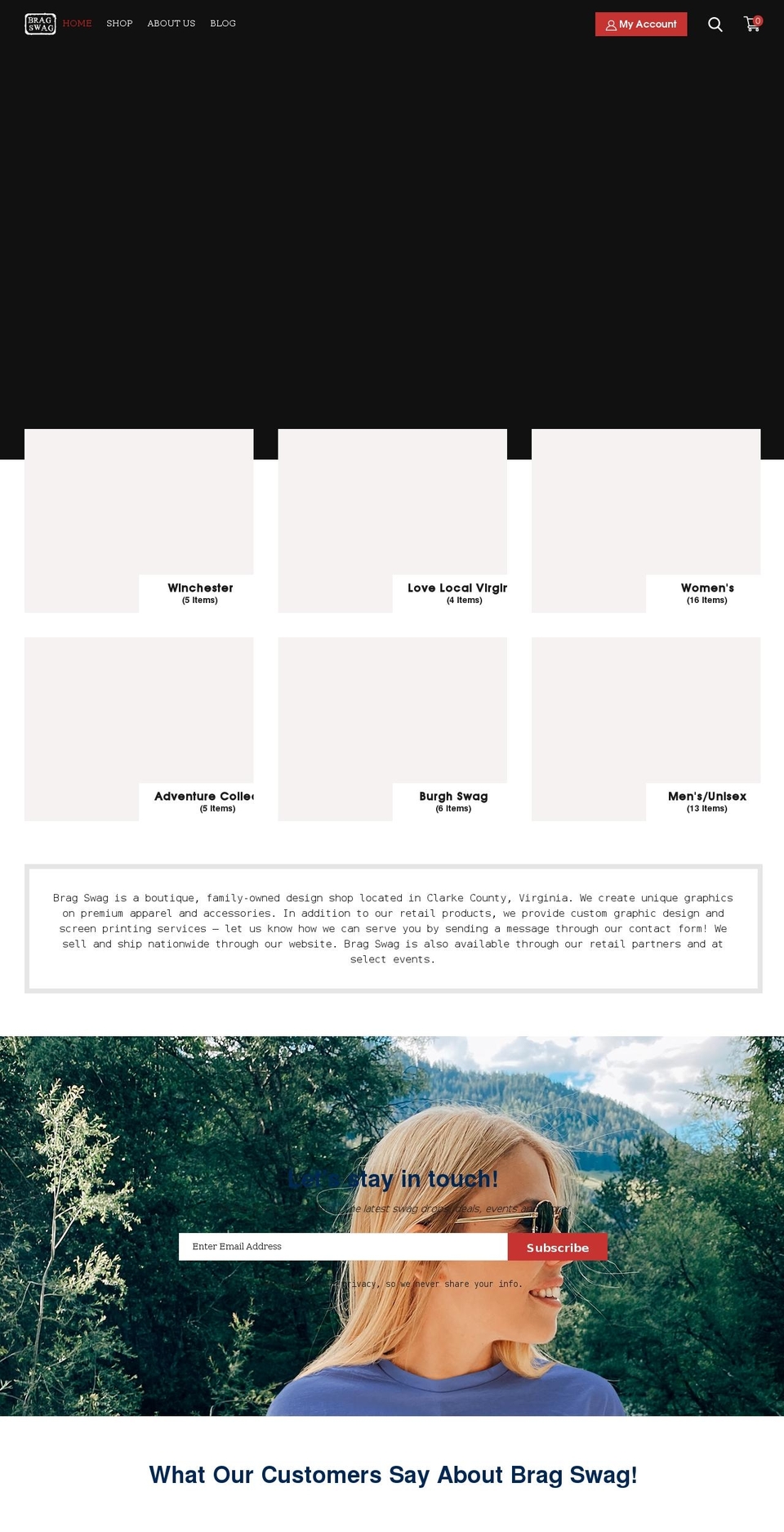 bragswaginc.com shopify website screenshot