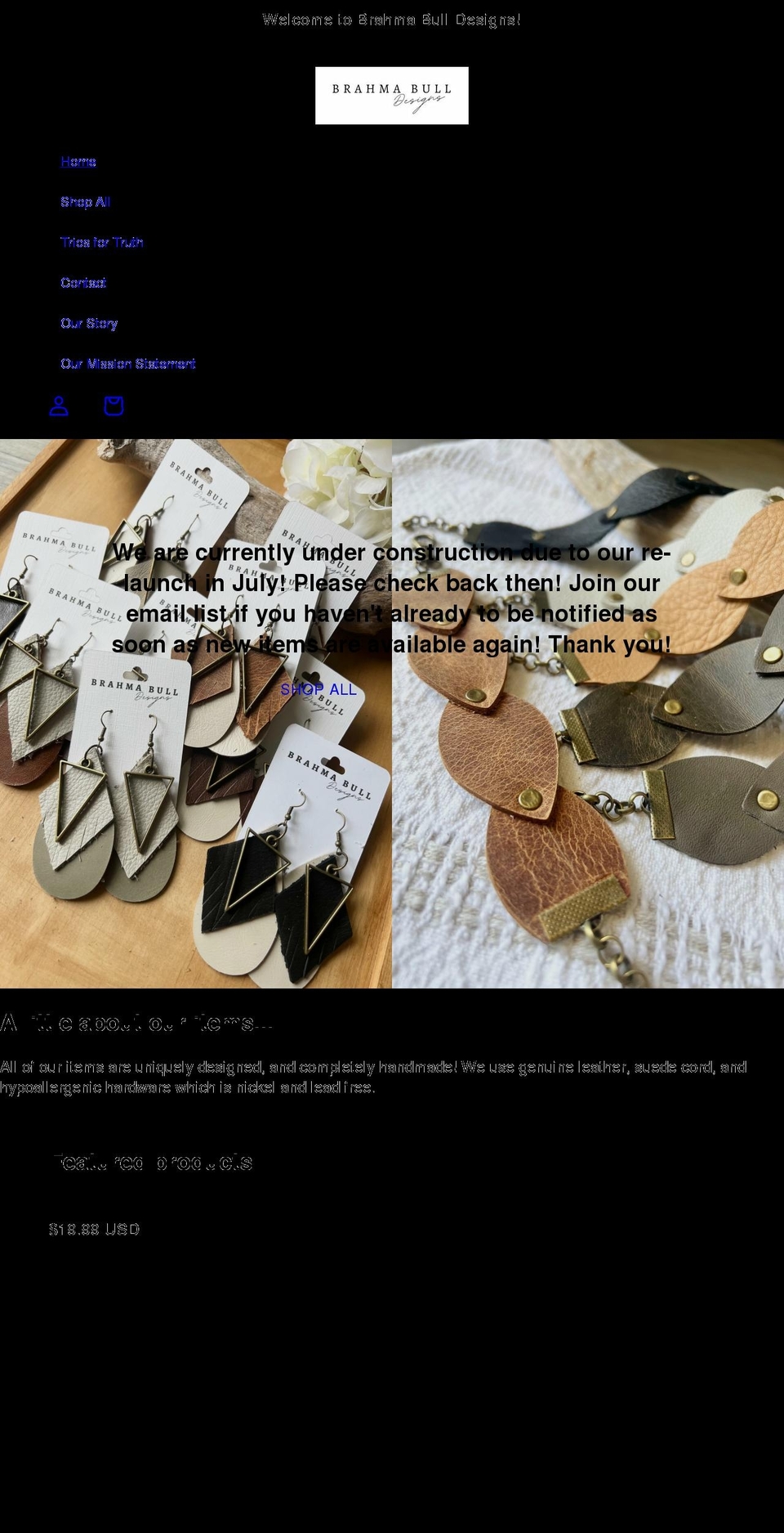 brahmabulldesigns.com shopify website screenshot