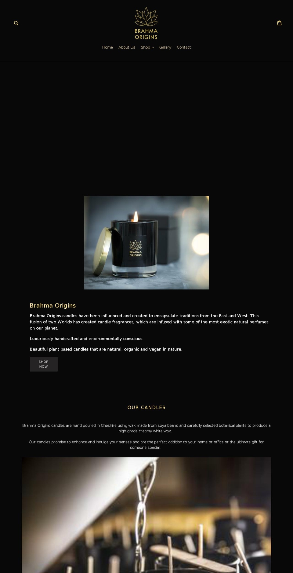 brahmaorigins.com shopify website screenshot