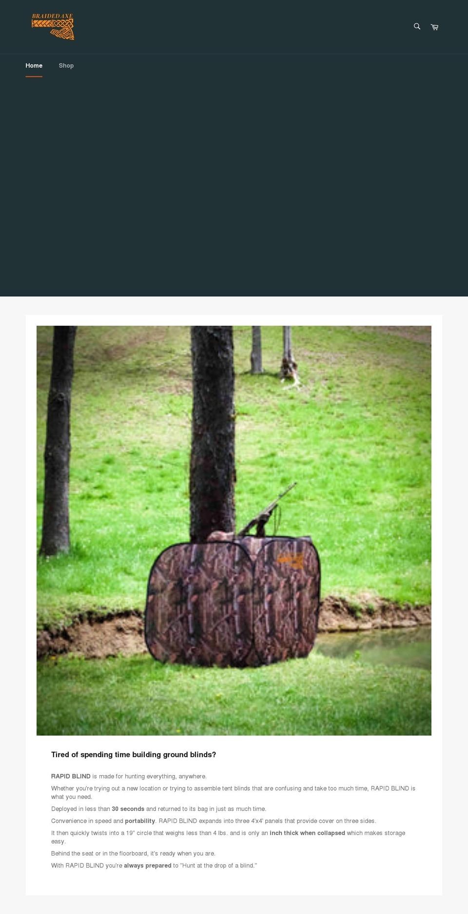 braidedaxe.com shopify website screenshot