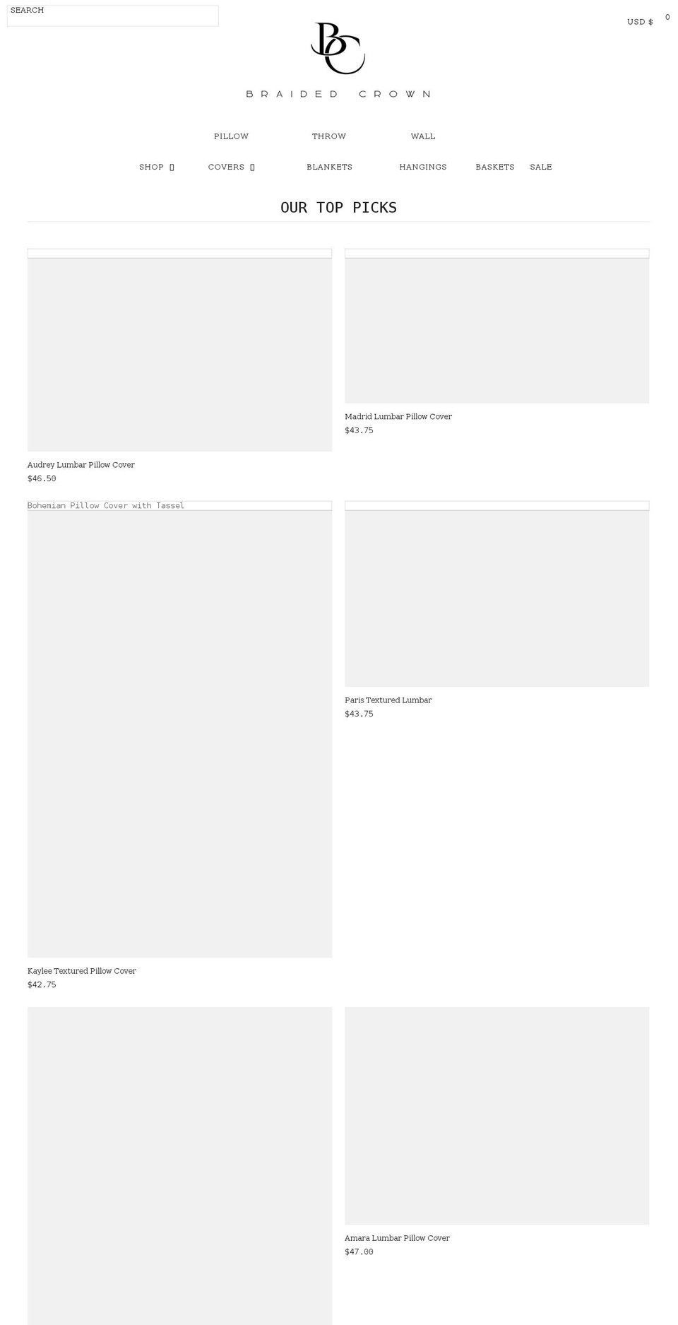 braidedcrownusa.com shopify website screenshot