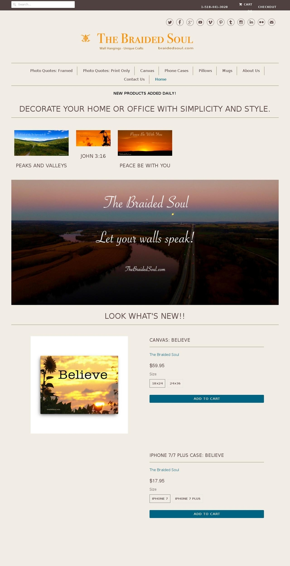 braidedsoul.com — Shopify storefront screenshot