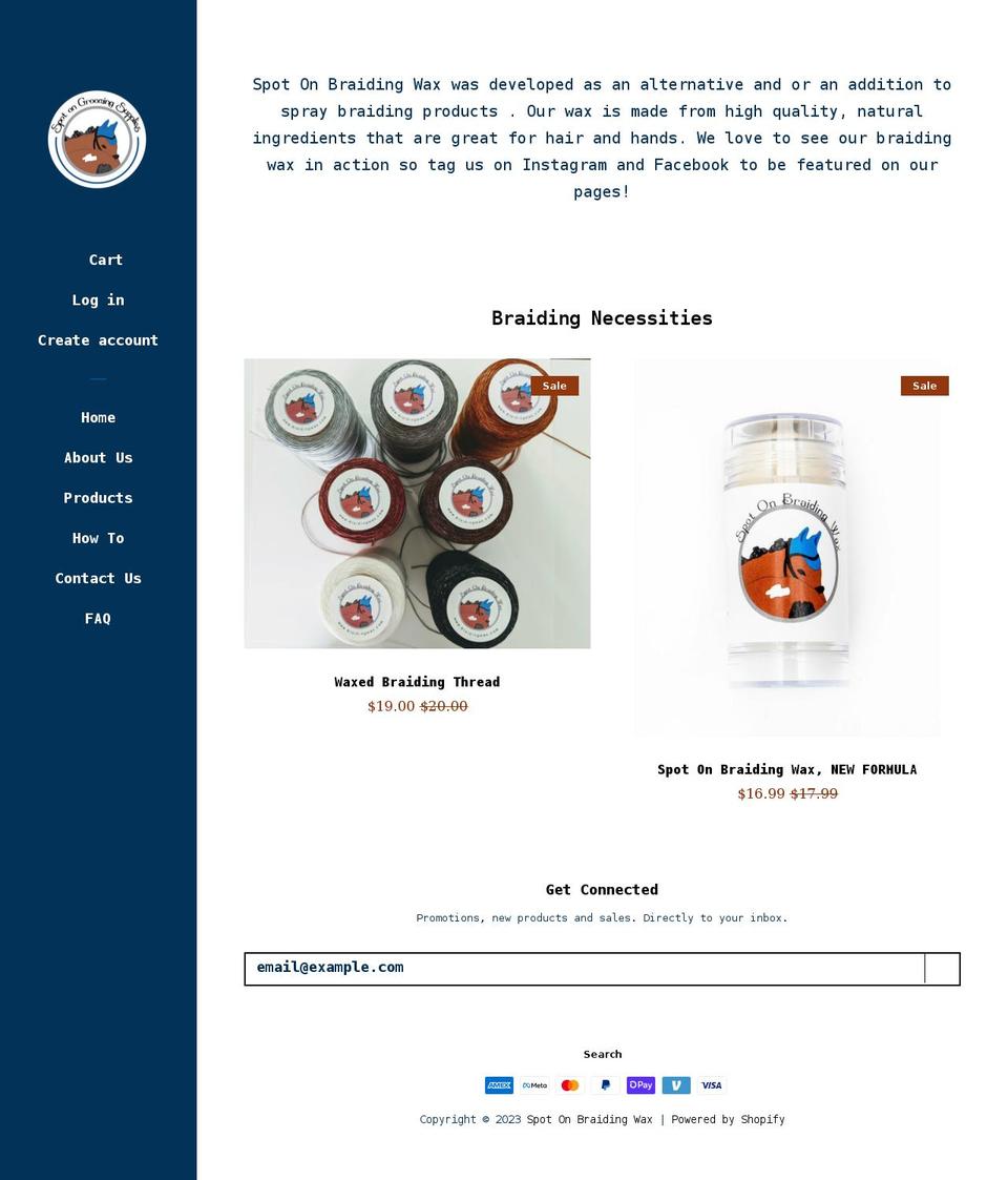 braidingwax.com shopify website screenshot