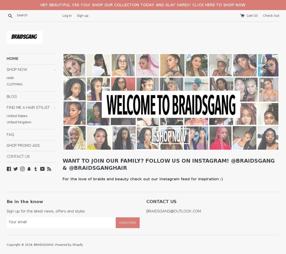 braidsgang.com — Shopify storefront screenshot
