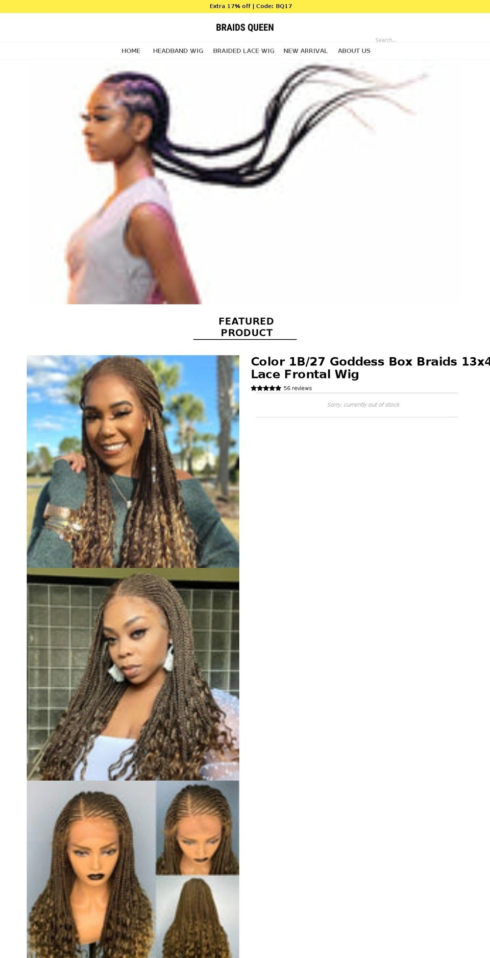braidsqueen.com shopify website screenshot