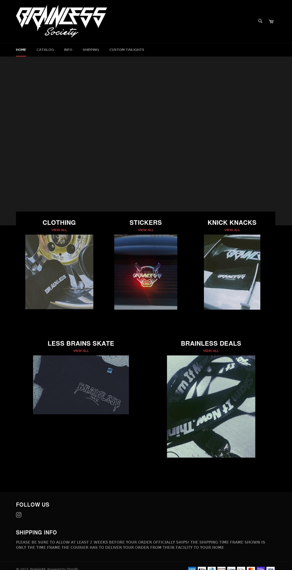 braiinlessociety.com shopify website screenshot