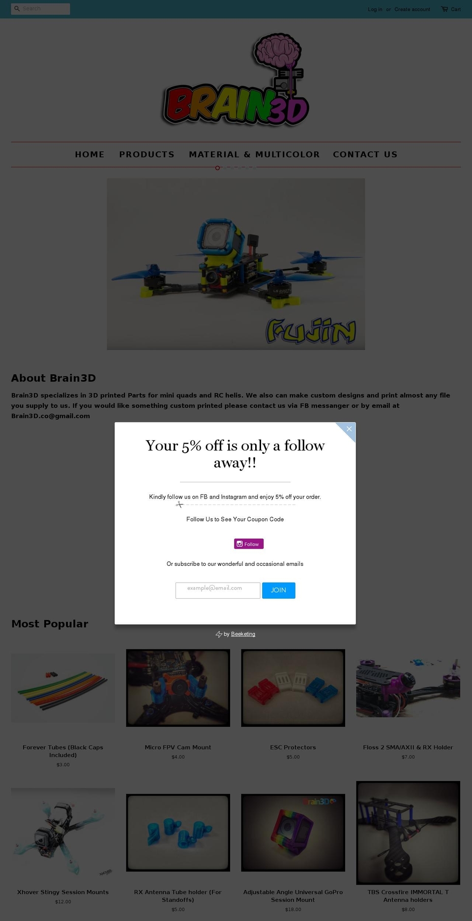 brain3d.co shopify website screenshot