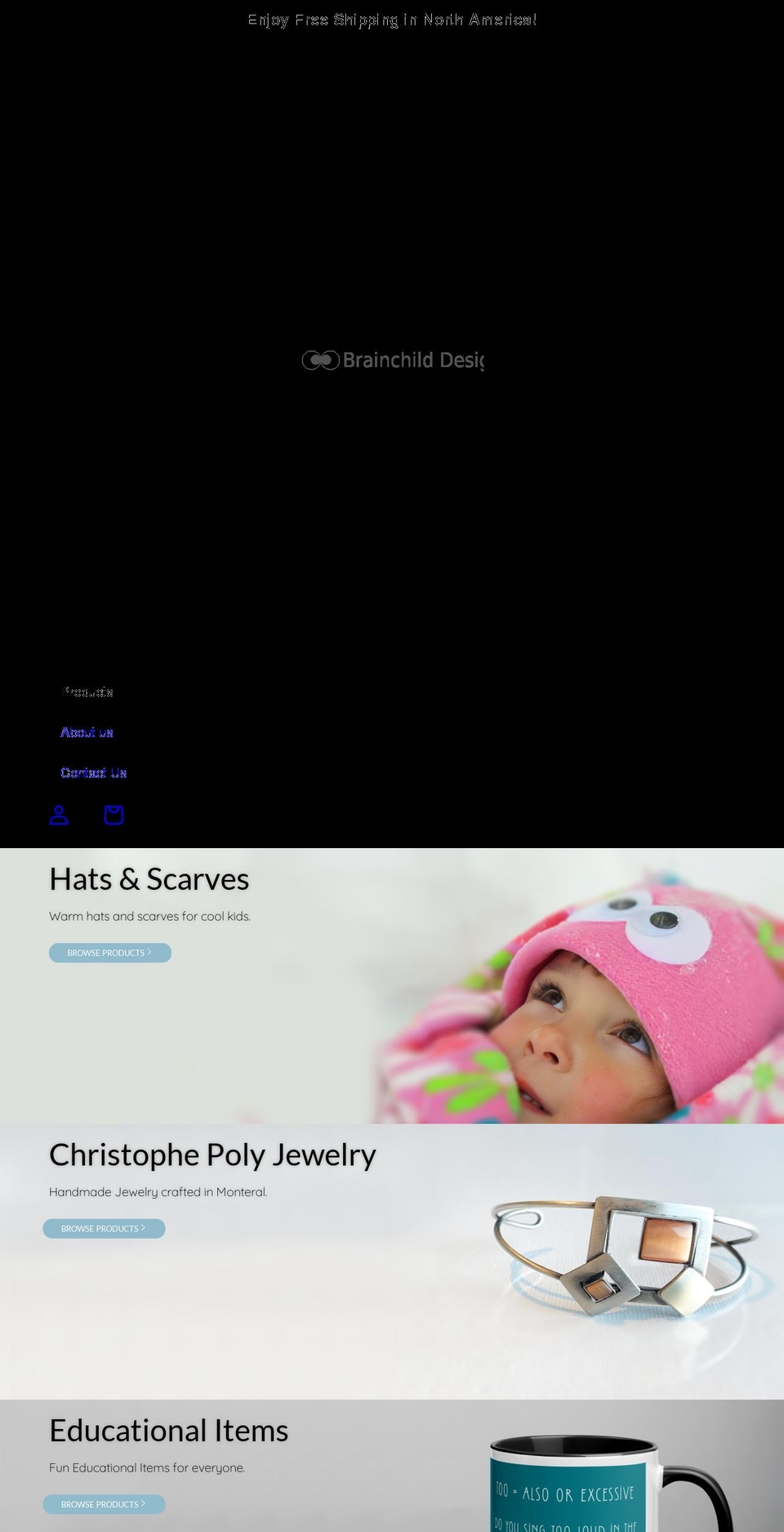 brainchilddesigns.ca shopify website screenshot