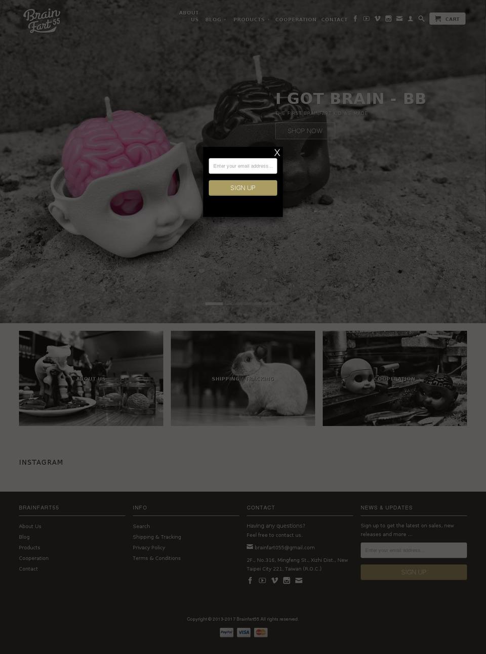 brainfart55.com shopify website screenshot